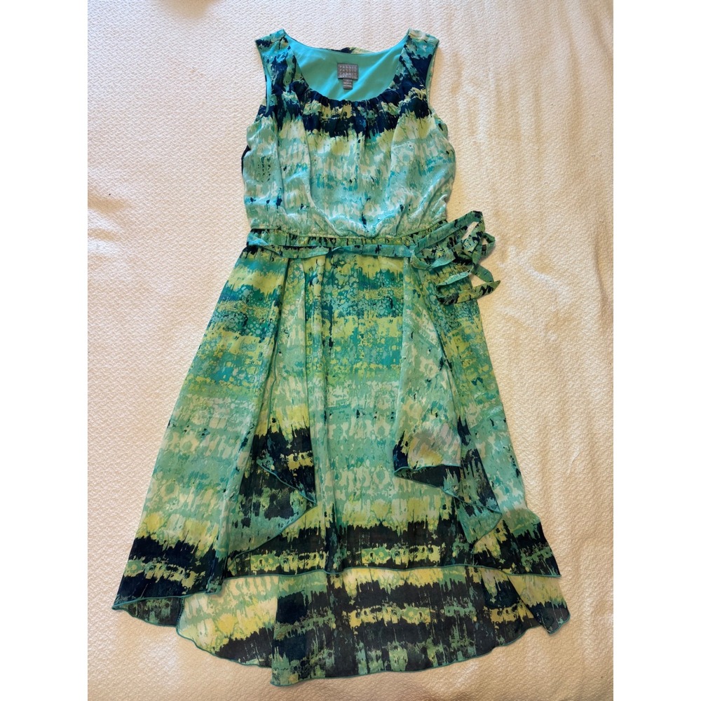 Rabbit Rabbit Rabbit Designs Abstract High Low Dress Turquoise Green Blue 10